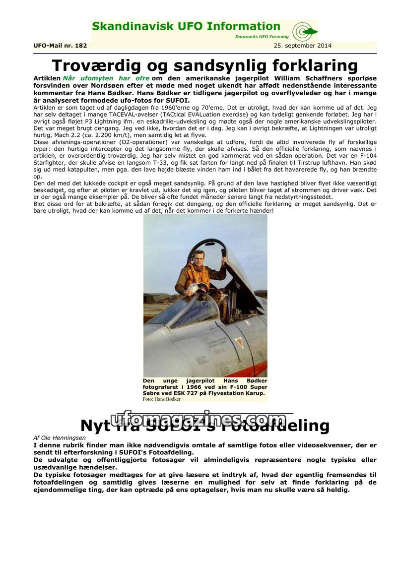 Cover of UFO Mail - No 182 - 2014
