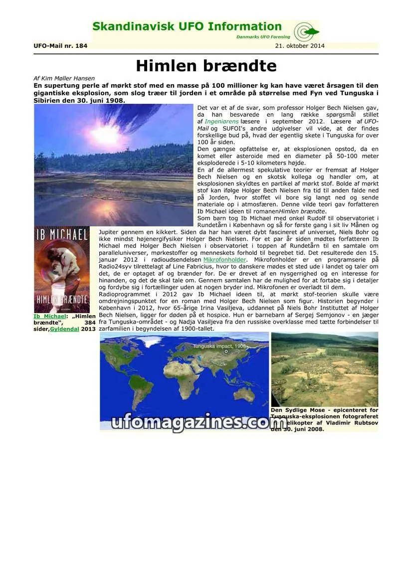 Cover of UFO Mail (SUFOI) issue 184: Skandinavisk UFO Information