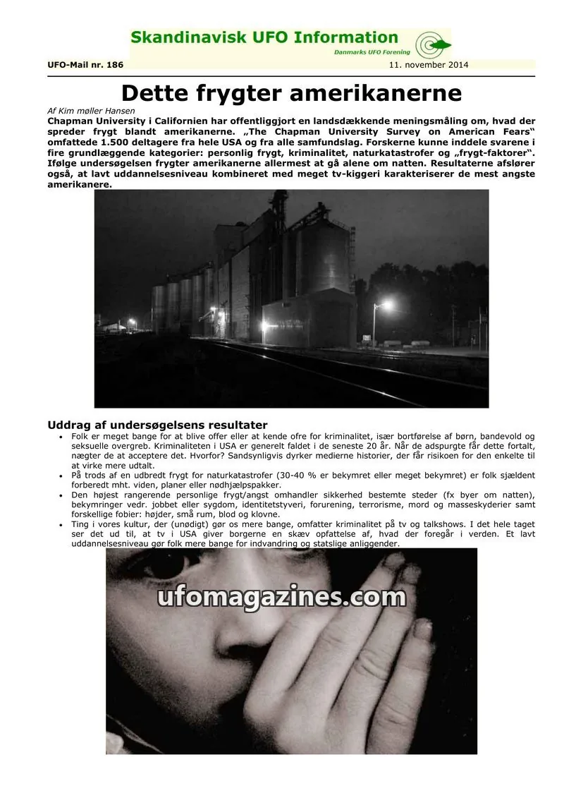 Cover of UFO Mail (SUFOI) issue 186: Skandinavisk UFO Information