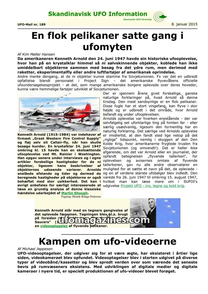 Cover of UFO Mail (SUFOI) issue 189: Skandinavisk UFO Information