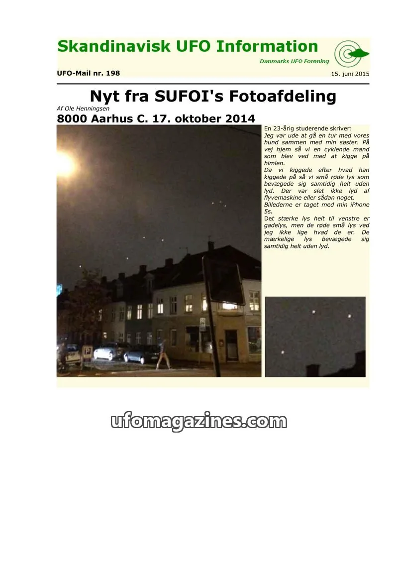 Cover of UFO Mail (SUFOI) issue 198: Skandinavisk UFO Information
