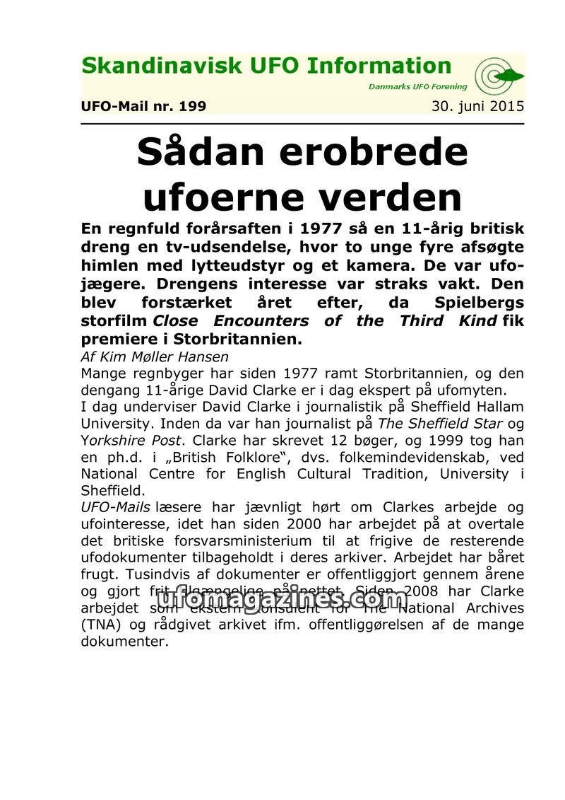 Cover of UFO Mail - No 199 - 2015