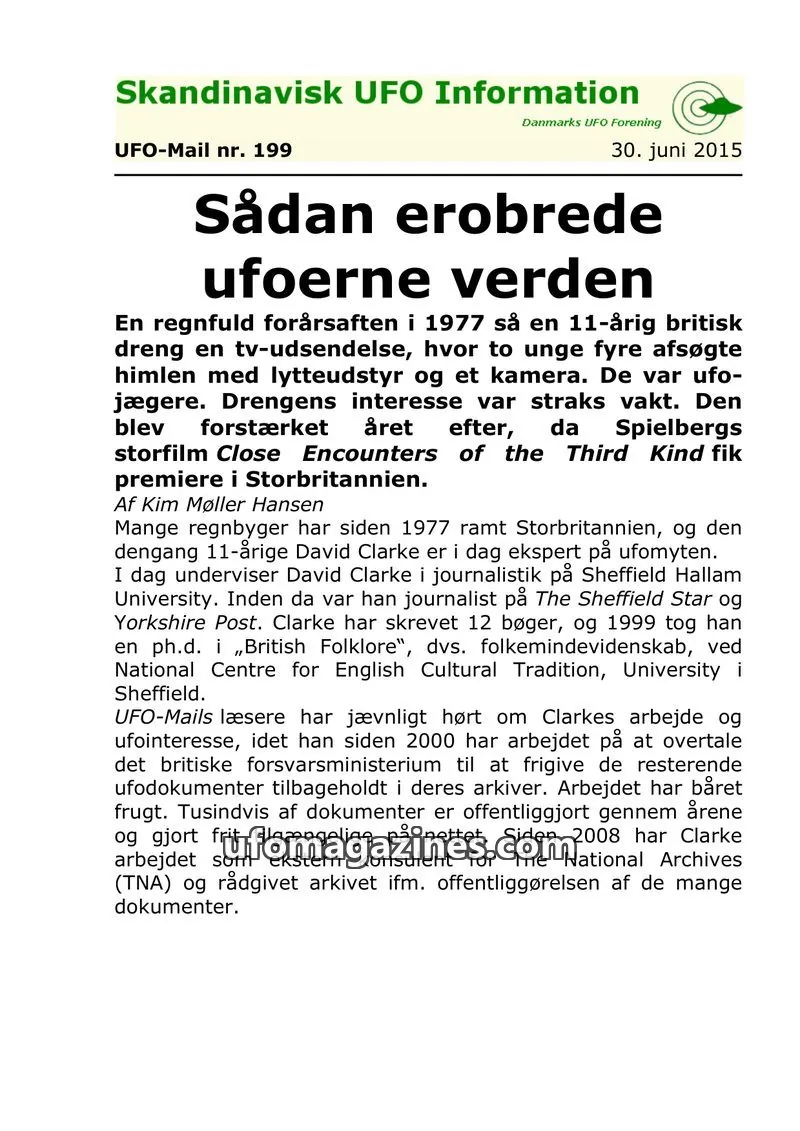Cover of UFO Mail (SUFOI) issue 199: Skandinavisk UFO Information