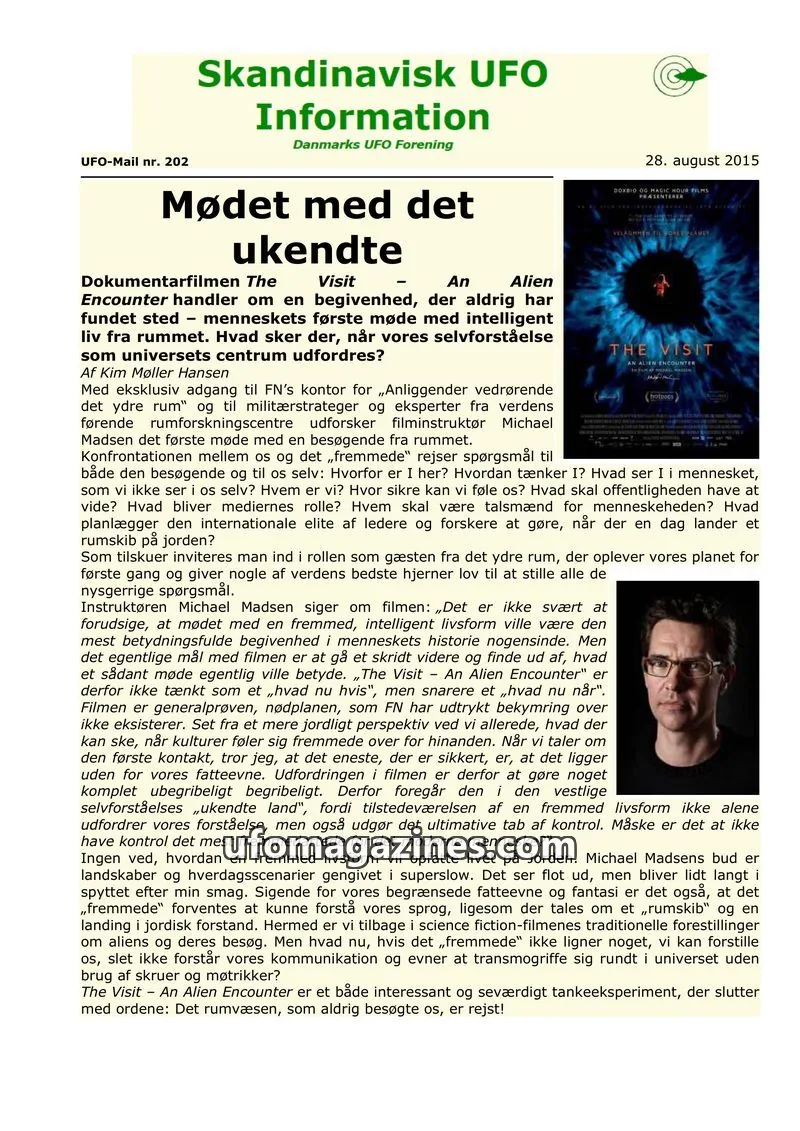 Cover of UFO Mail (SUFOI) issue nr. 202: Skandinavisk UFO Information