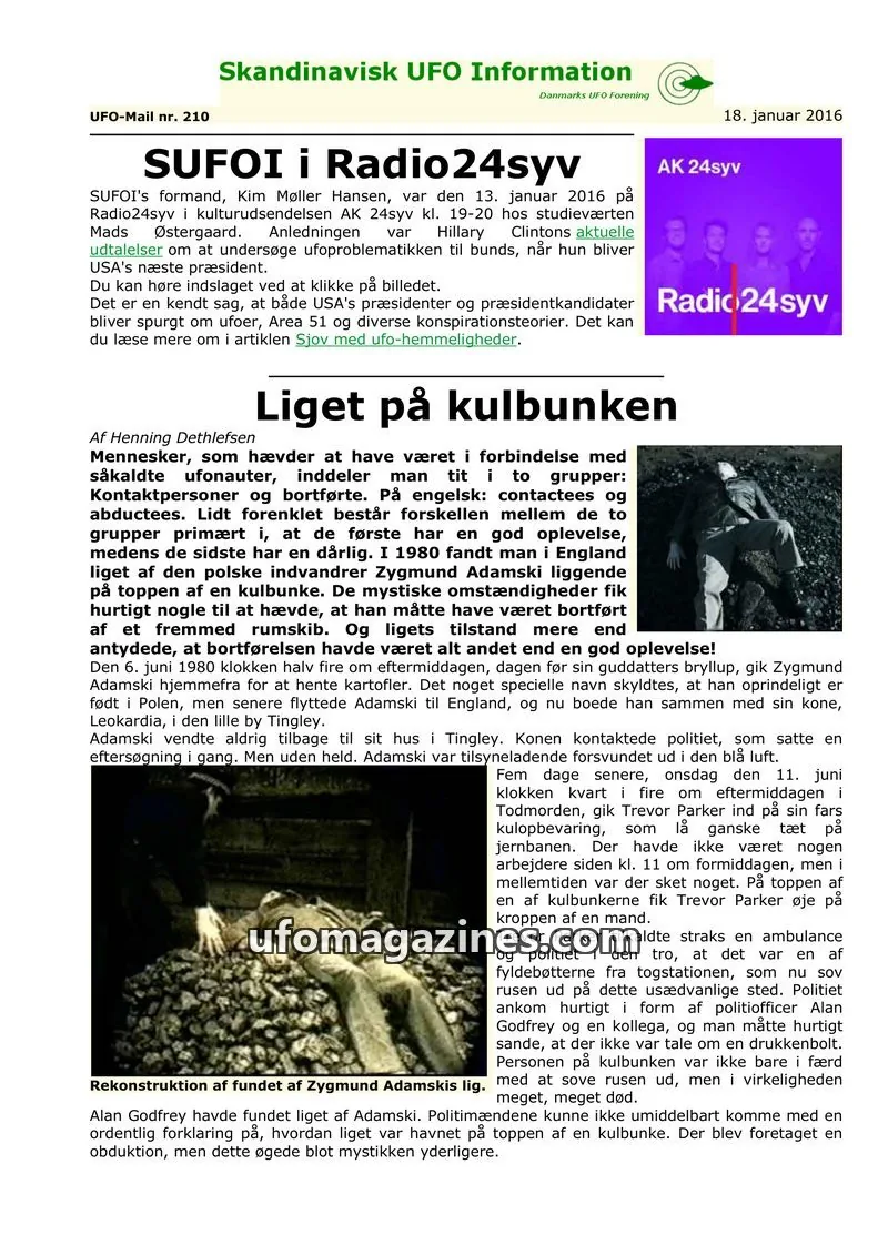 Cover of UFO Mail (SUFOI) issue 210: Skandinavisk UFO Information