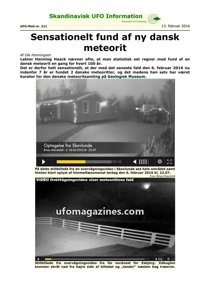 Cover of UFO Mail (SUFOI) issue 211: Skandinavisk UFO Information