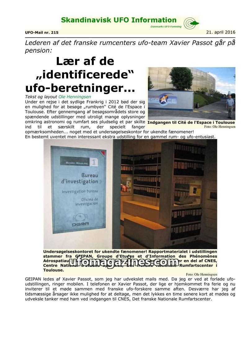 Cover of UFO Mail - No 215 - 2016