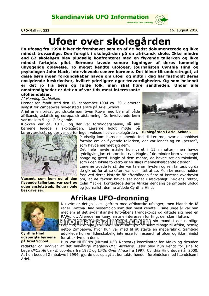 Cover of UFO Mail - No 223 - 2016