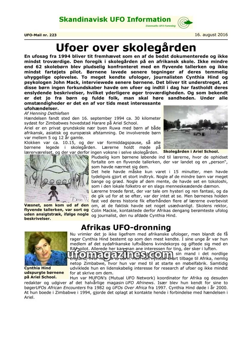 Cover of UFO Mail (SUFOI) issue 223: Skandinavisk UFO Information