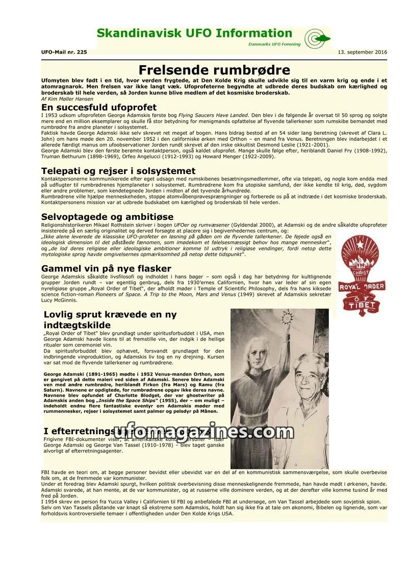 Cover of UFO Mail (SUFOI) issue 225: Skandinavisk UFO Information