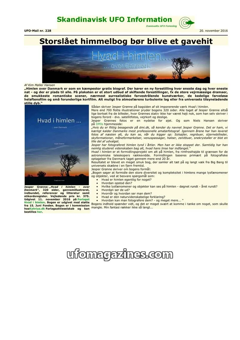 Cover of UFO Mail (SUFOI) issue nr. 228: Skandinavisk UFO Information