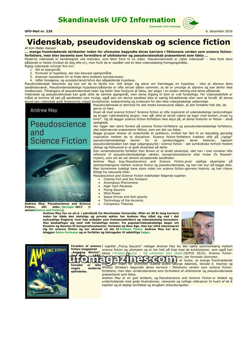 Cover of UFO Mail - No 229 - 2016