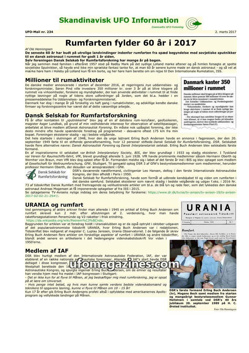 Cover of UFO Mail - No 234 - 2017