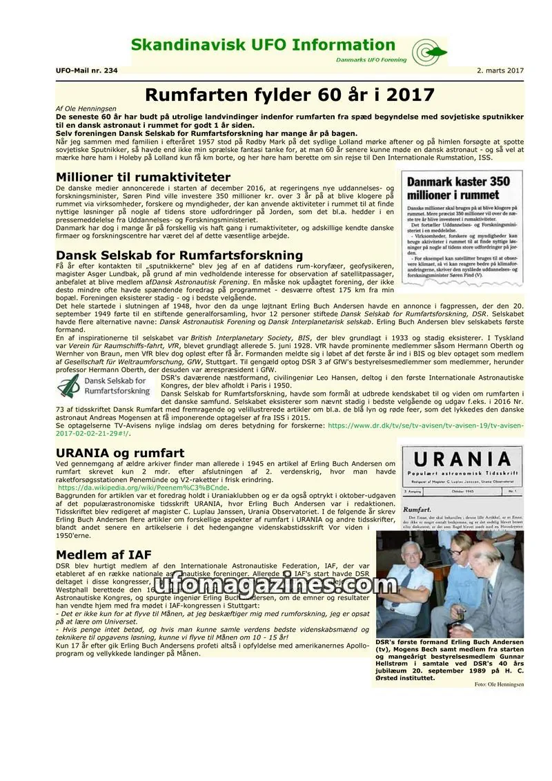 Cover of UFO Mail (SUFOI) issue nr. 234: UFO-Mail