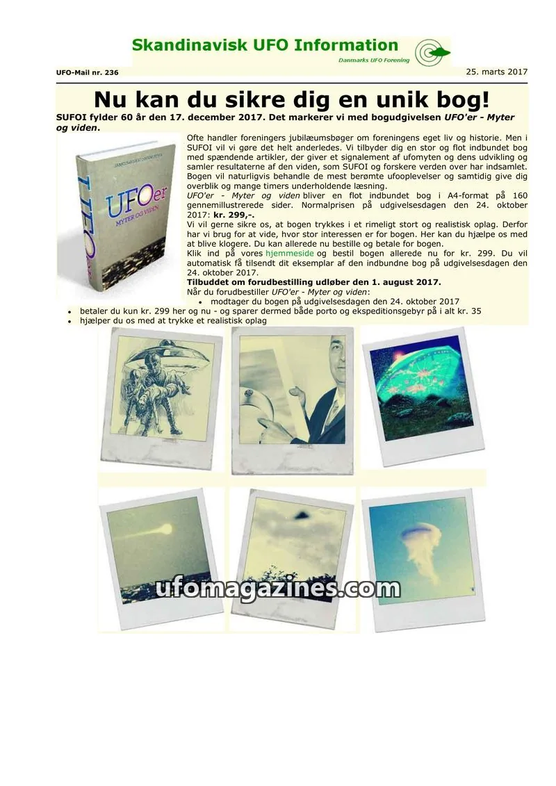 Cover of UFO Mail (SUFOI) issue 236: Skandinavisk UFO Information