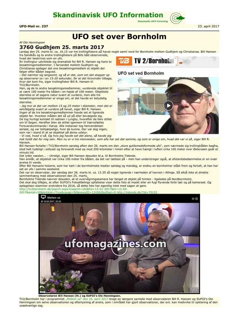 Cover of UFO Mail (SUFOI) issue nr. 237: Skandinavisk UFO Information
