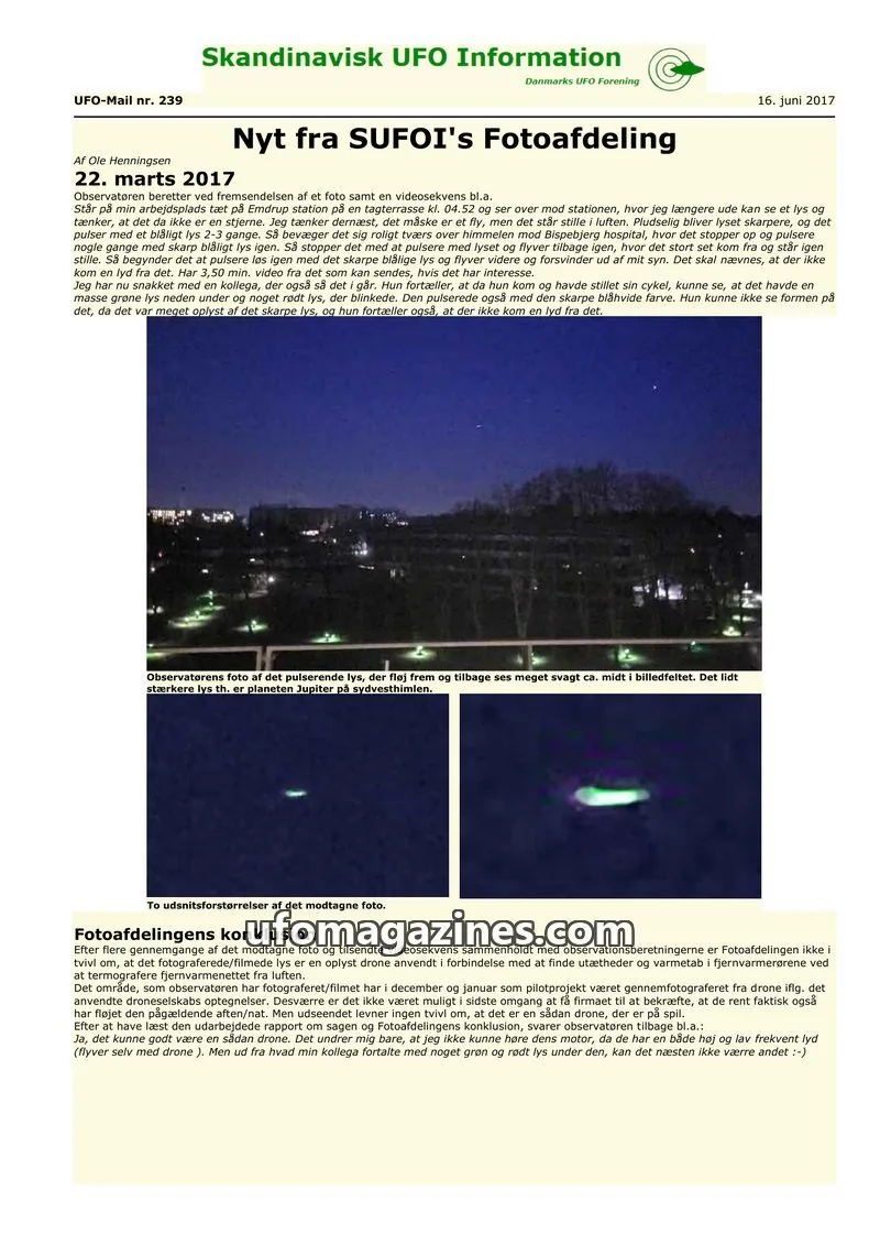 Cover of UFO Mail (SUFOI) issue 239: Skandinavisk UFO Information