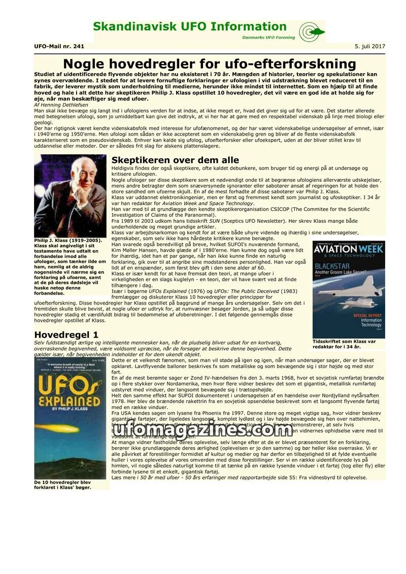 Cover of UFO Mail (SUFOI) issue nr. 241: Skandinavisk UFO Information