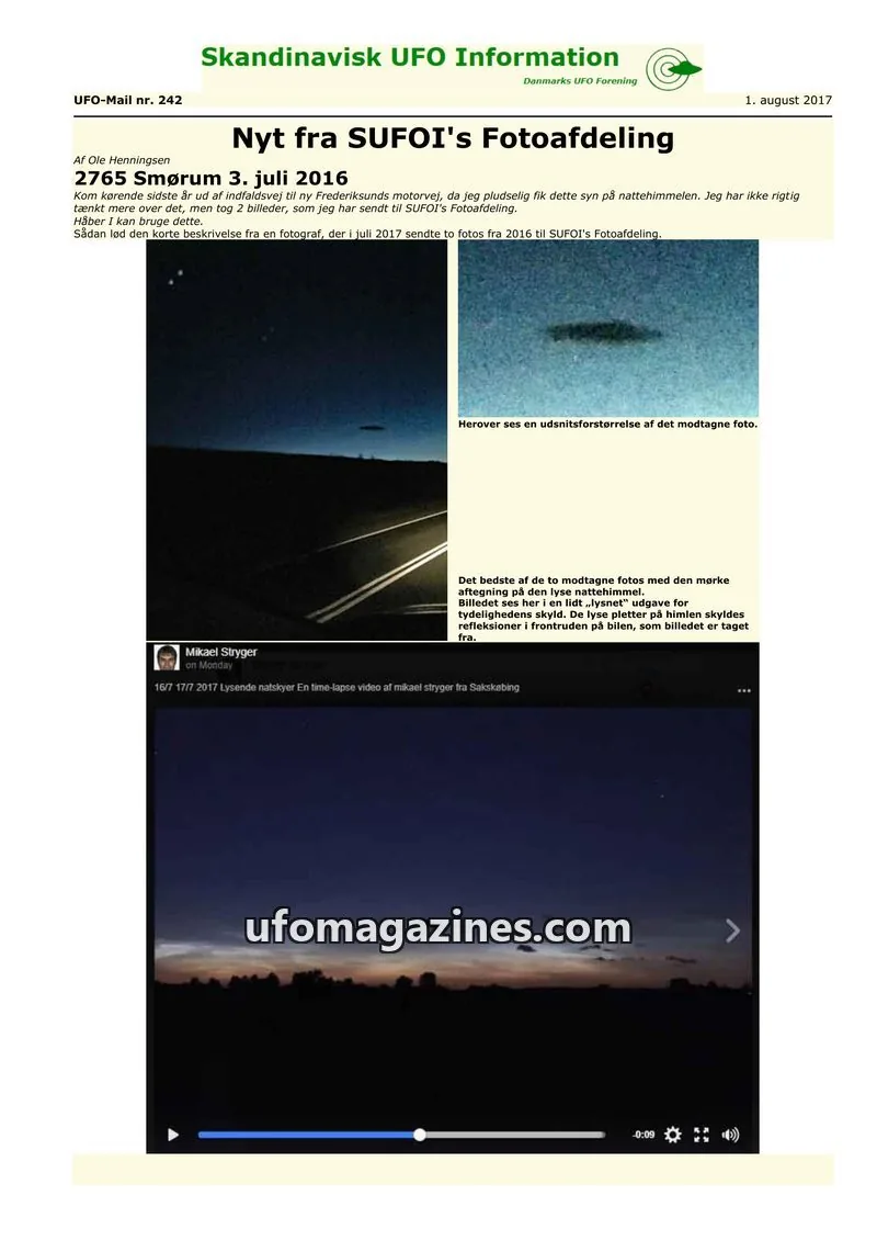 Cover of UFO Mail (SUFOI) issue 242: Skandinavisk UFO Information