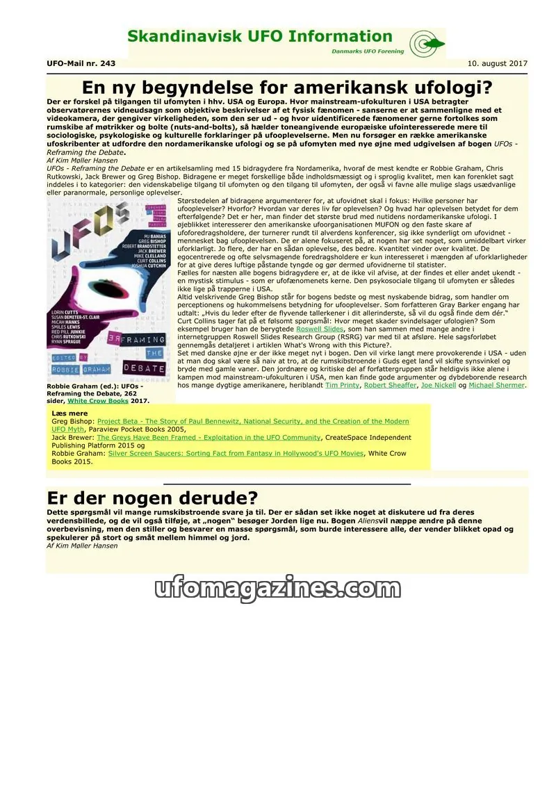 Cover of UFO Mail (SUFOI) issue 243: Skandinavisk UFO Information