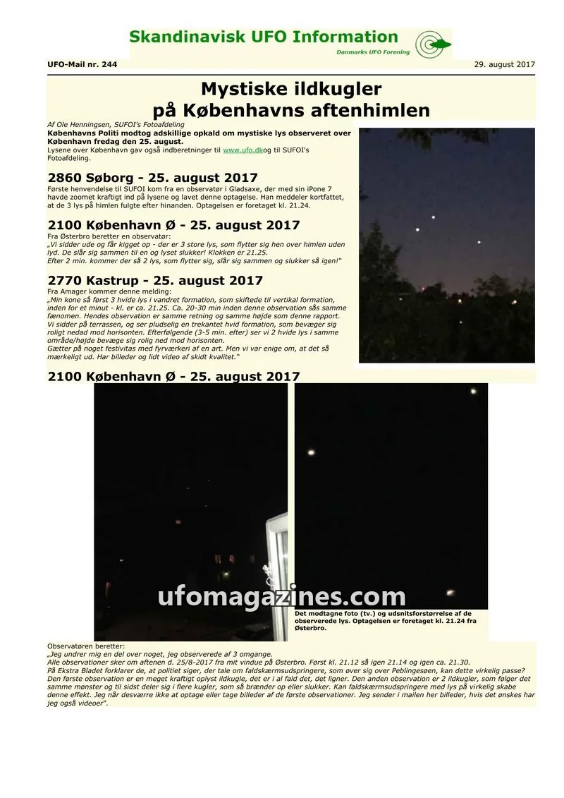 Cover of UFO Mail (SUFOI) issue 244: Skandinavisk UFO Information