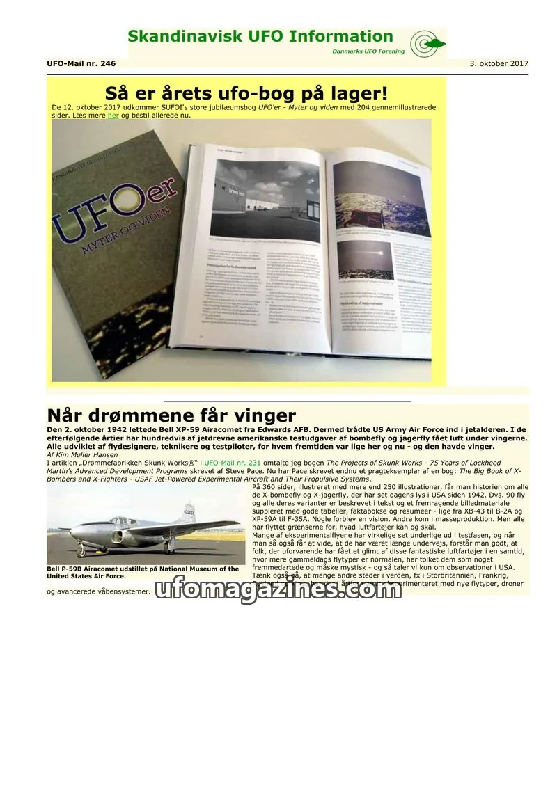 Cover of UFO Mail (SUFOI) issue 246: Skandinavisk UFO Information