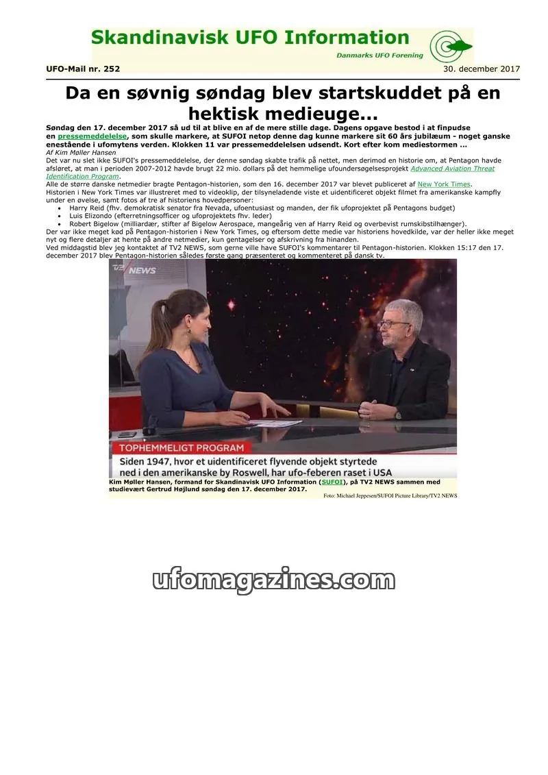 Cover of UFO Mail (SUFOI) issue nr. 252: Skandinavisk UFO Information