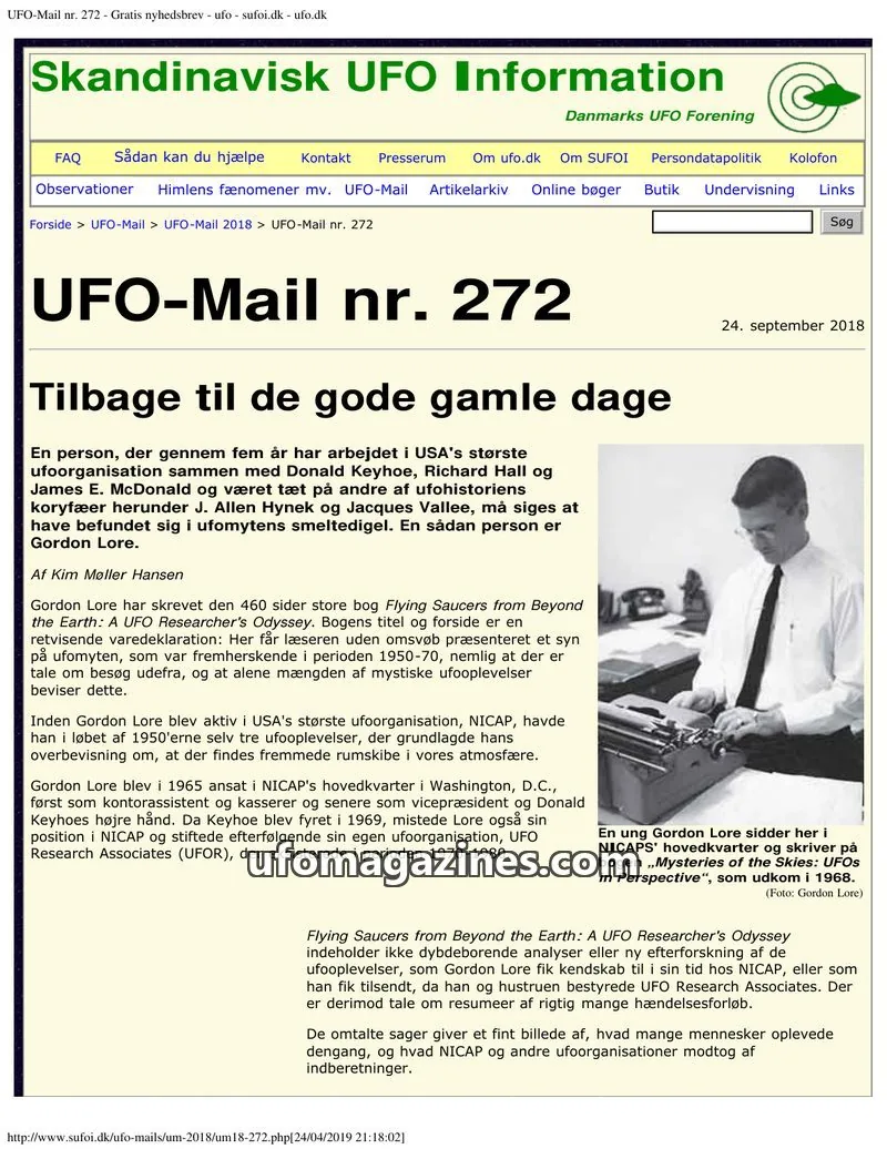 Cover of UFO Mail (SUFOI) issue 272: Skandinavisk UFO Information
