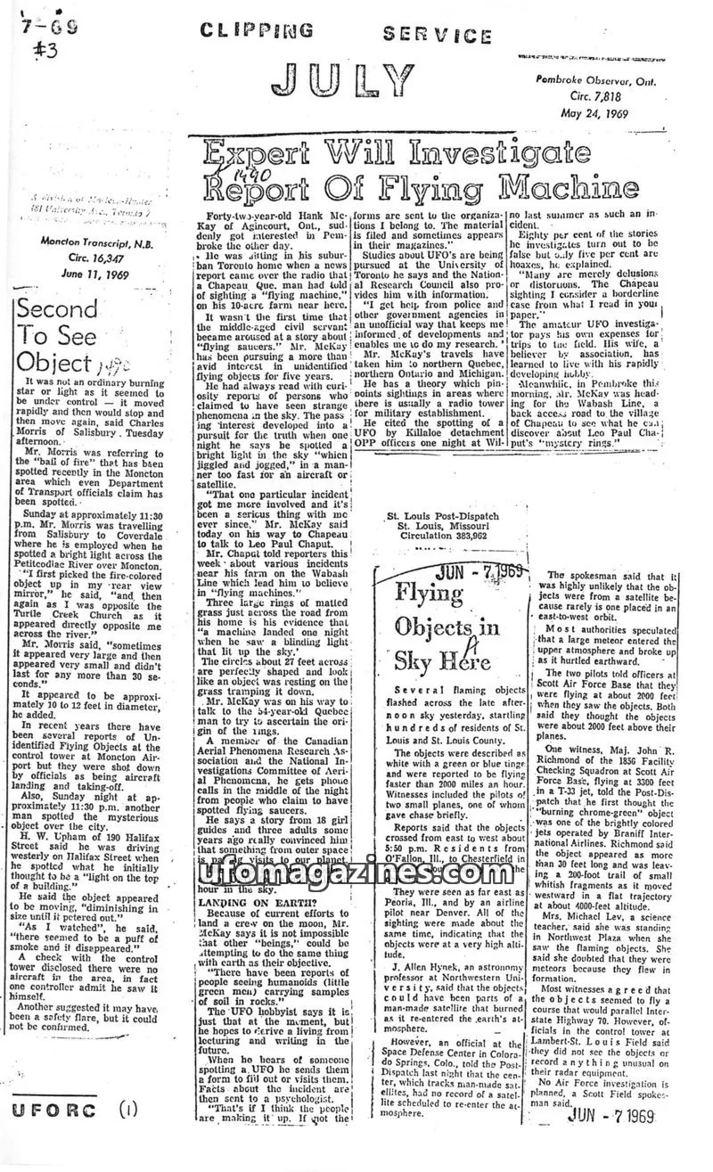 Cover of UFO Newsclipping Service issue JULY: JULY