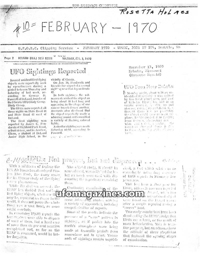Cover of UFORC issue 10: UFO RESEARCH COMMITTEE