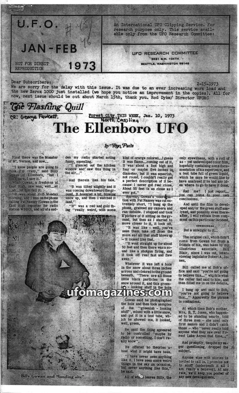 Cover of UFO RESEARCH COMMITTEE issue JAN-FEB: U.F.O.
