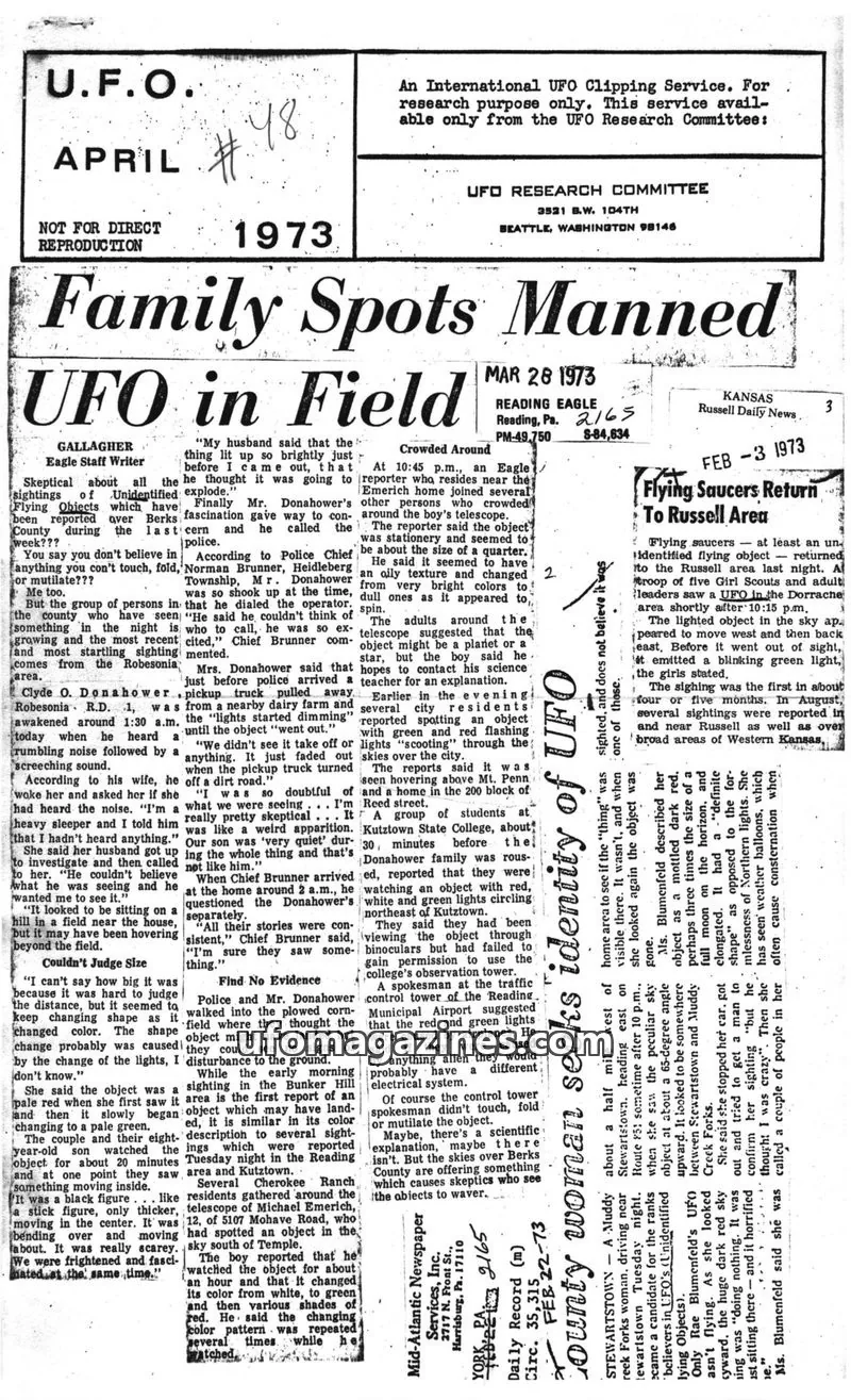Cover of UFO Research Committee issue 48: U.F.O.