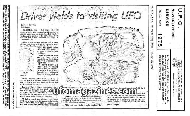 Cover of UFO Research Committee issue No. 71: U.F.O. NEWSCLIPPING SERVICE