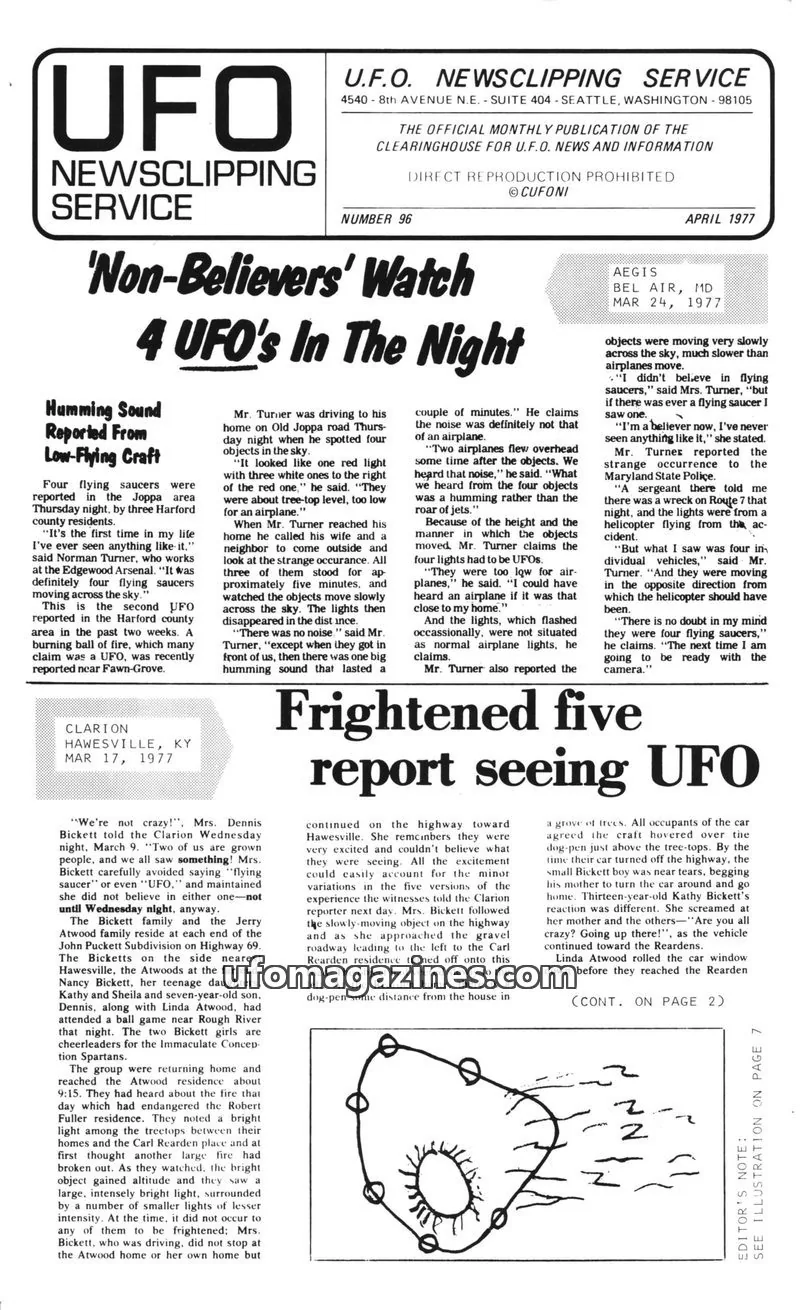 Cover of UFO Newsclipping Service issue 96: U.F.O. NEWSCLIPPING SERVICE