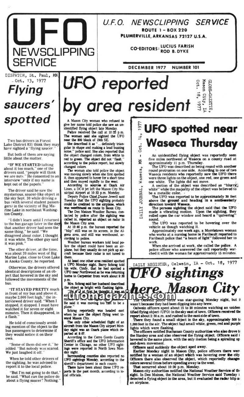 Cover of U.F.O. NEWSCLIPPING SERVICE issue 101: U.F.O. NEWSCLIPPING SERVICE