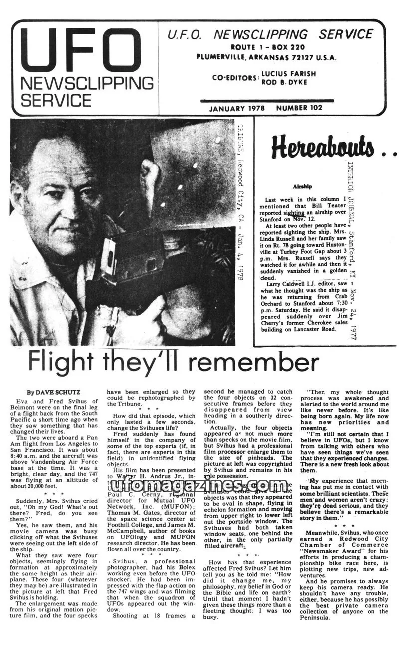 Cover of U.F.O. NEWSCLIPPING SERVICE issue 102: U.F.O. NEWSCLIPPING SERVICE