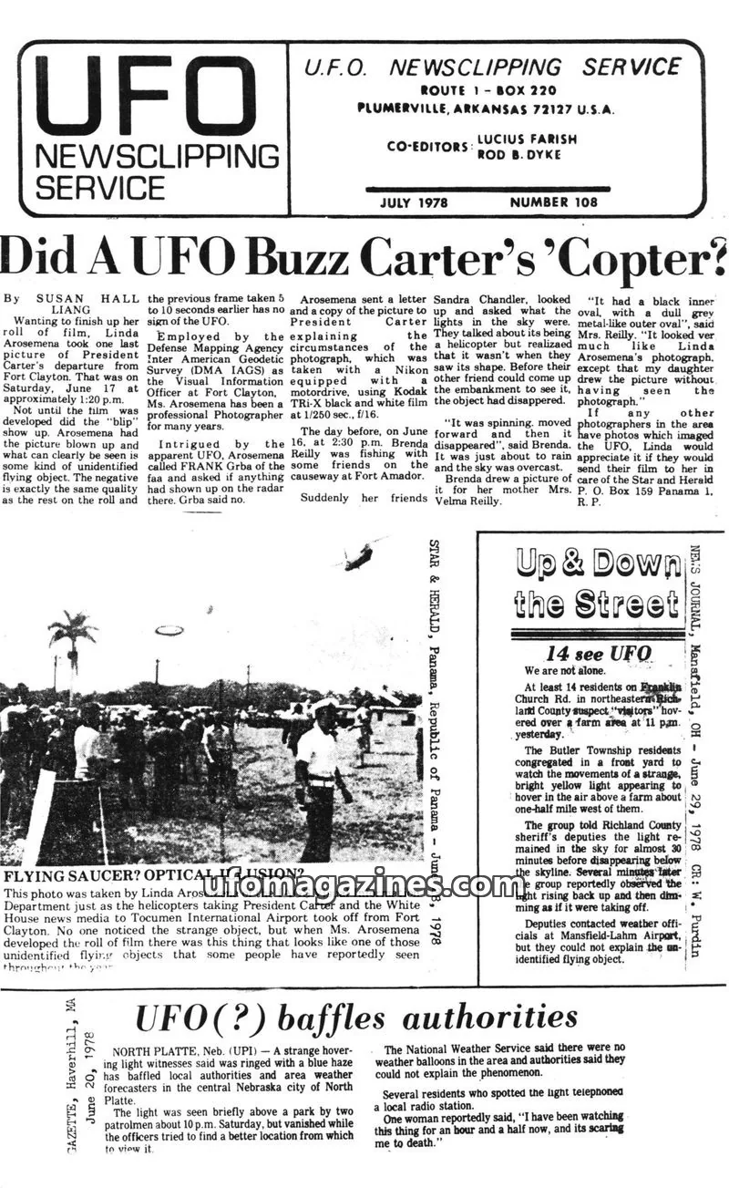 Cover of U.F.O. NEWSCLIPPING SERVICE issue 108: U.F.O. NEWSCLIPPING SERVICE