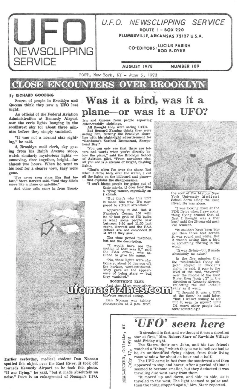 Cover of U.F.O. NEWSCLIPPING SERVICE issue 109: U.F.O. NEWSCLIPPING SERVICE