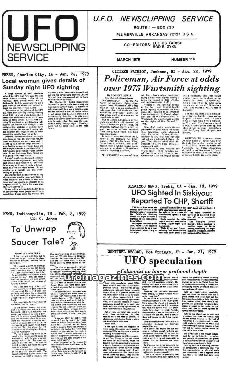 Cover of UFO Newsclipping Service issue Jan. 7, 1979: FOREIGN NEWS
