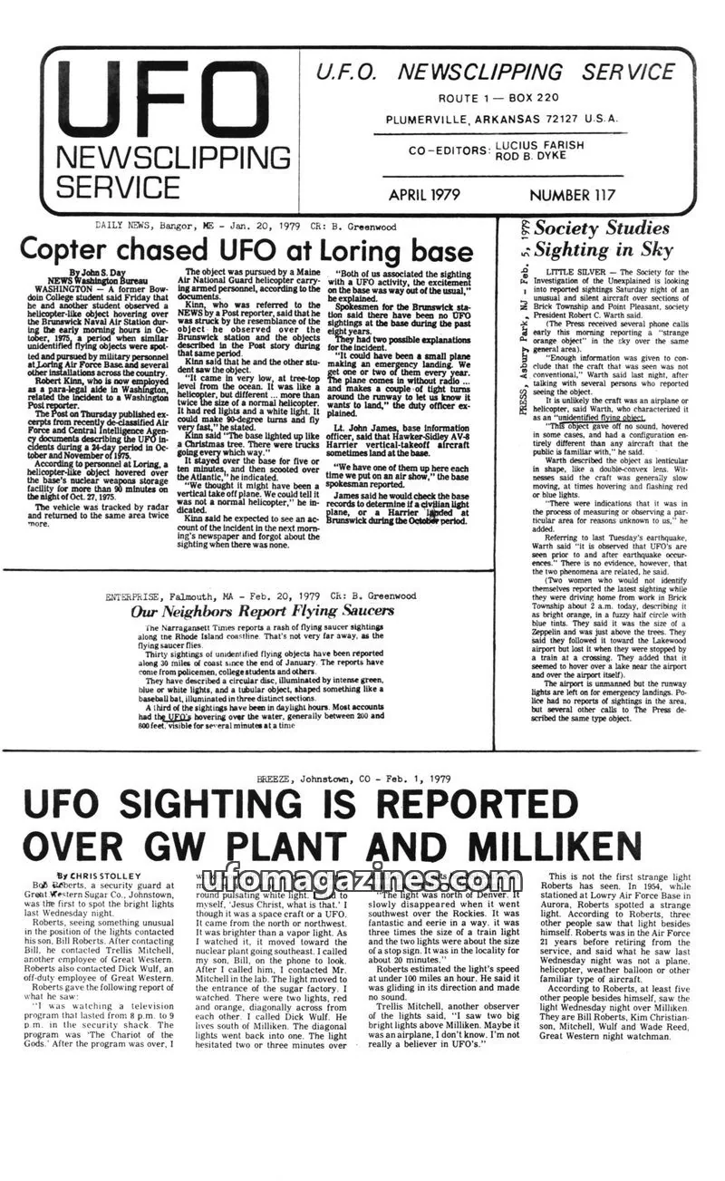 Cover of U.F.O. NEWSCLIPPING SERVICE issue 117: U.F.O. NEWSCLIPPING SERVICE