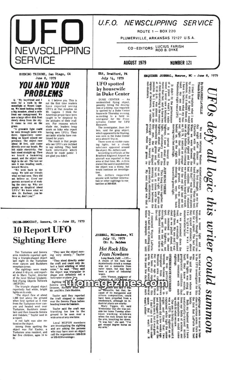 Cover of U.F.O. NEWSCLIPPING SERVICE issue August 1979: U.F.O. NEWSCLIPPING SERVICE
