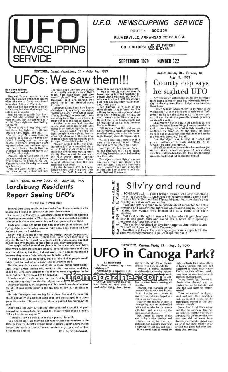 Cover of UFO Newsclipping Service issue July 15, 1979: FOREIGN NEWS