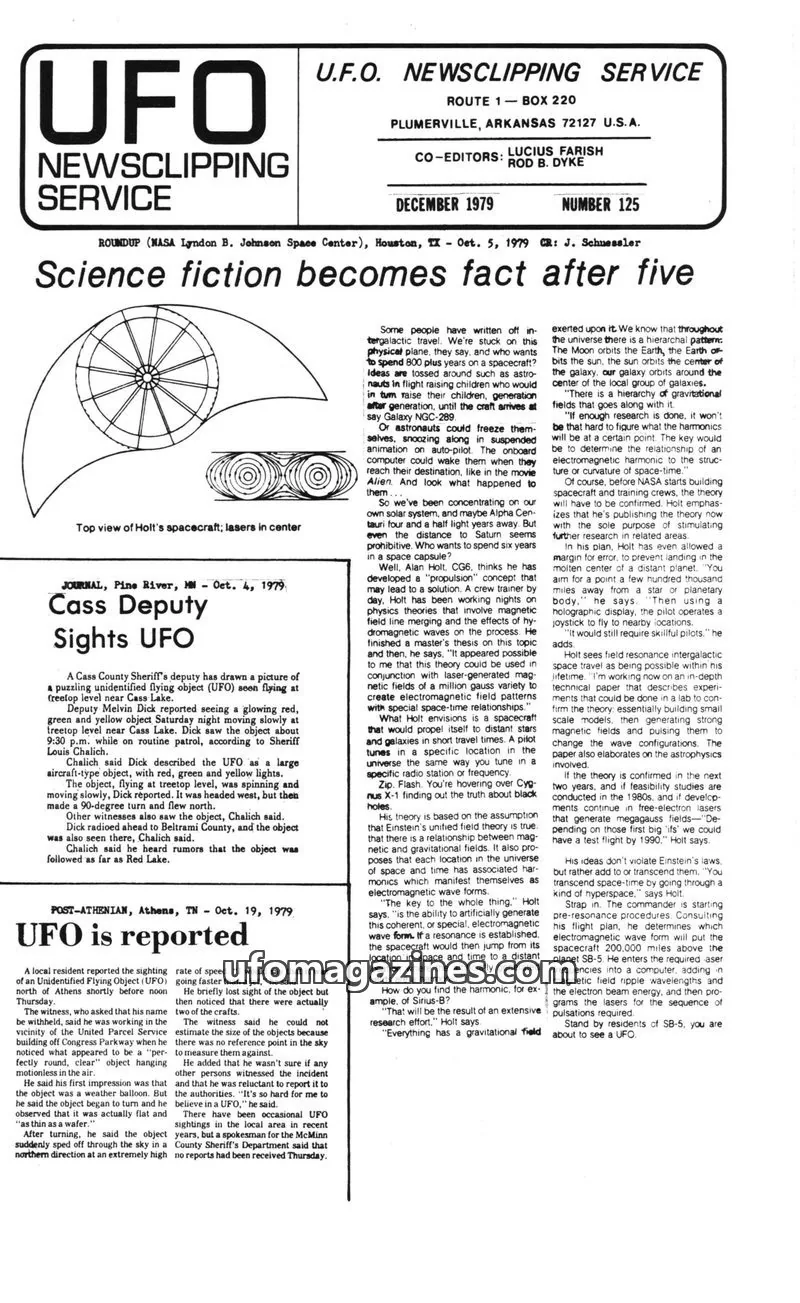 Cover of U.F.O. NEWS CLIPPING SERVICE issue 125: U.F.O. NEWS CLIPPING SERVICE