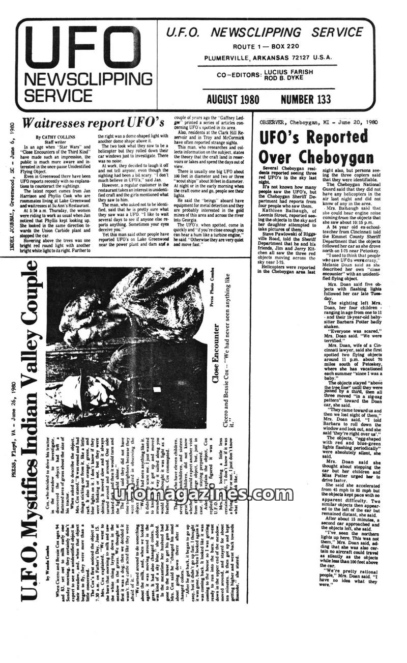 Cover of UFO NEWSCLIPPING SERVICE issue 133: UFO NEWSCLIPPING SERVICE