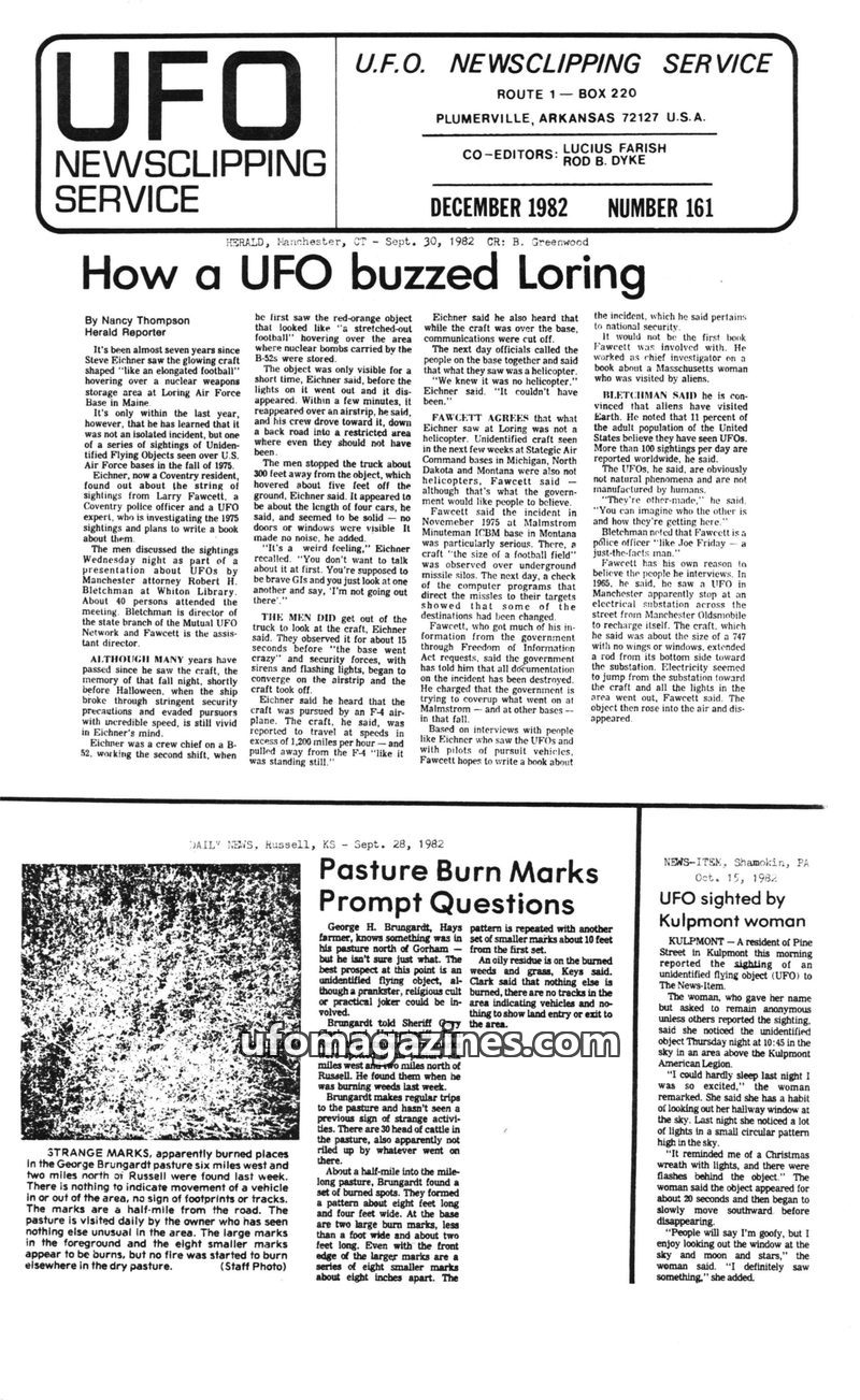 Cover of UFO Newsclipping Service - 1982 12 - no 161