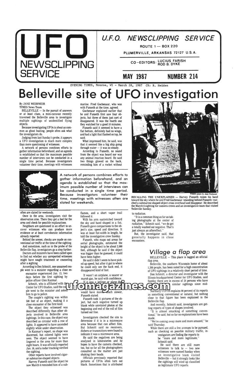 Cover of UFO Newsclipping Service - 1987 05 - no 214