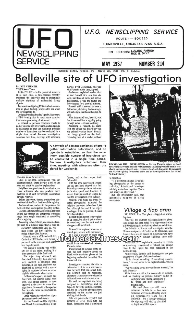 Cover of U.F.O. NEWSCLIPPING SERVICE issue 214: UFO NEWSCLIPPING SERVICE