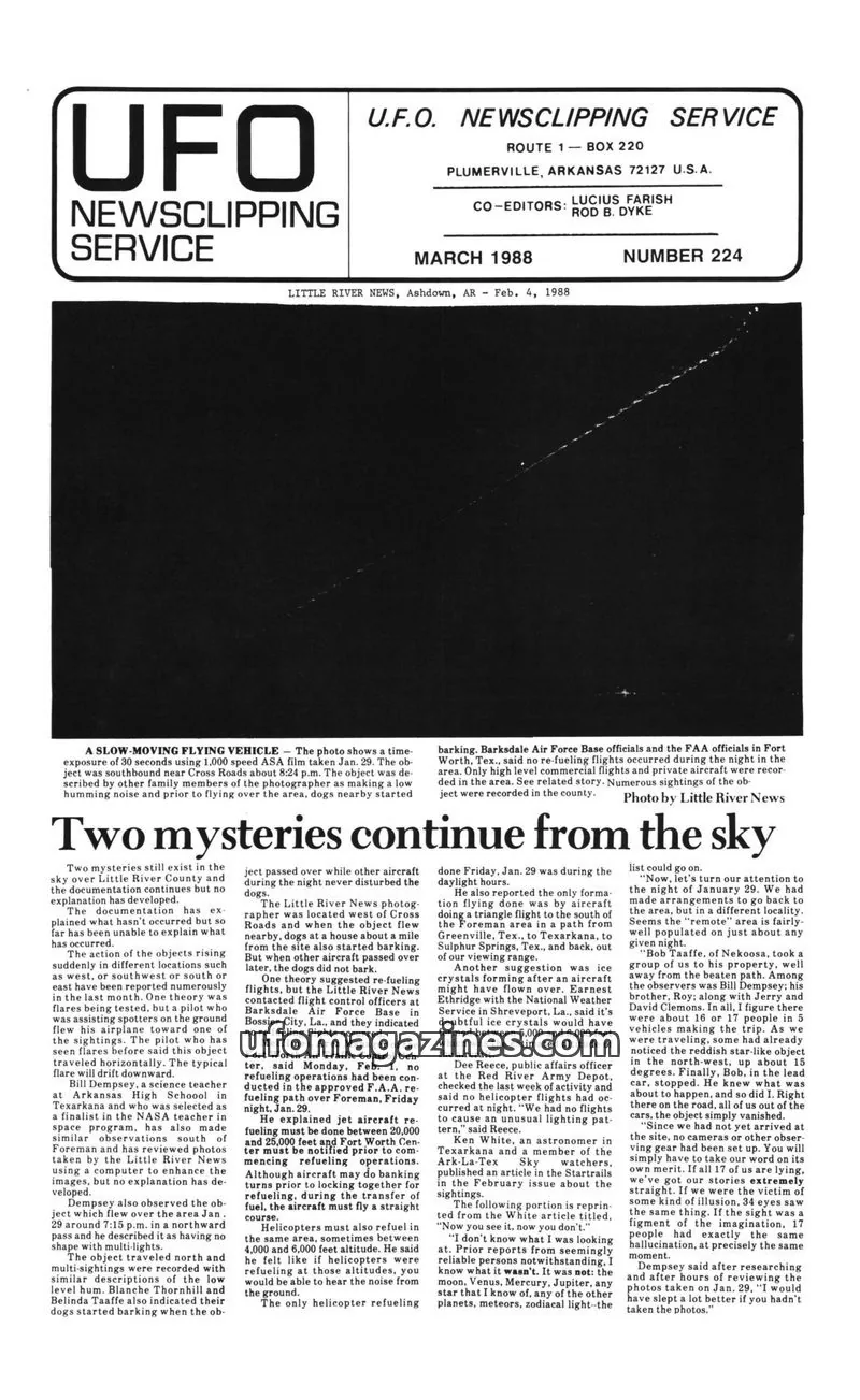 Cover of U.F.O. NEWSCLIPPING SERVICE issue 224: UFO NEWSCLIPPING SERVICE