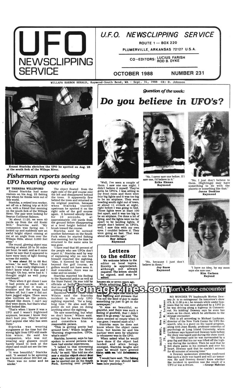 Cover of UFO Newsclipping Service - 1988 10 - no 231