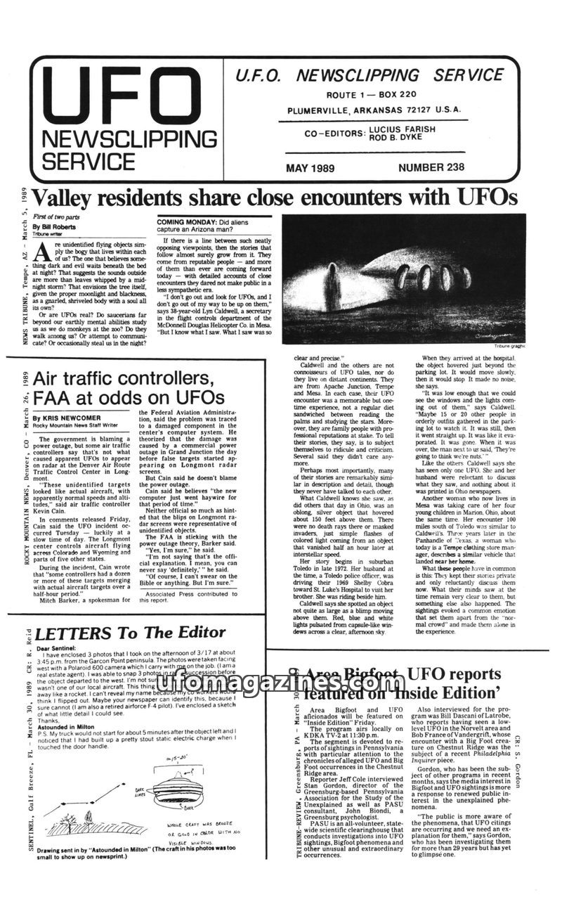 Cover of UFO Newsclipping Service - 1989 05 - no 238